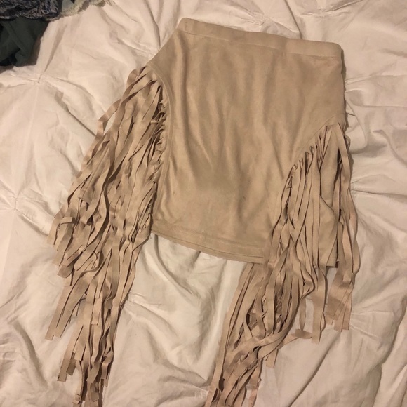 LF Suede Fringe Skirt - Picture 2 of 2
